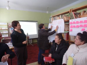 Надія Дорохова презентує результати роботи в групі