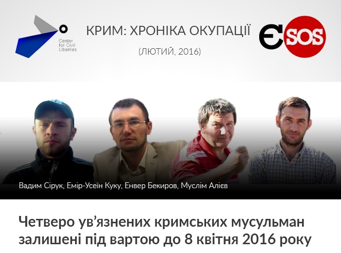 Політичні переслідування громадянського суспільства в окупованому Криму (лютий 2016 року)