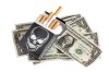Cigarettes box and money