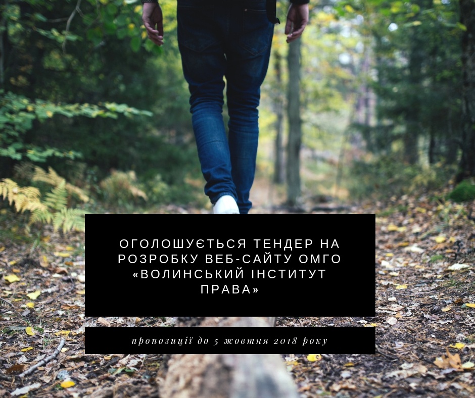 Оголошується тендер на розробку веб-сайту ОМГО «Волинський Інститут Права»