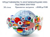 ПРЕДСТАВНИЦТВА ТА ФІЛІЇ МІЖНАРОДНИХ НПО: ПІДСУМКИ 2018 РОКУ
