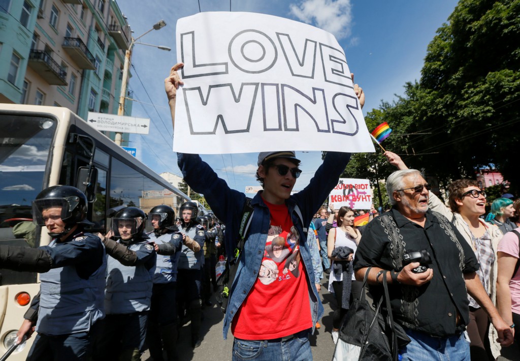 People take part in Equality March in Kiev