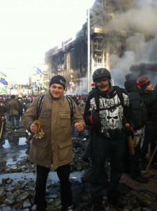 19 лютого на барикадах Майдану. Фото із особистого архіву Андрія Юркевича