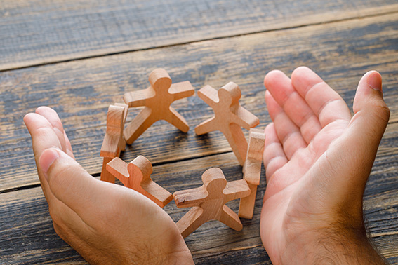 Business success concept on wooden background high angle view