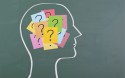 Human brain and colorful question mark
