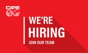 We're hiring red vector banner. Employee vacancy announcement. I