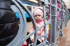 Ukrainian refugees on Lviv railway station waiting for train to