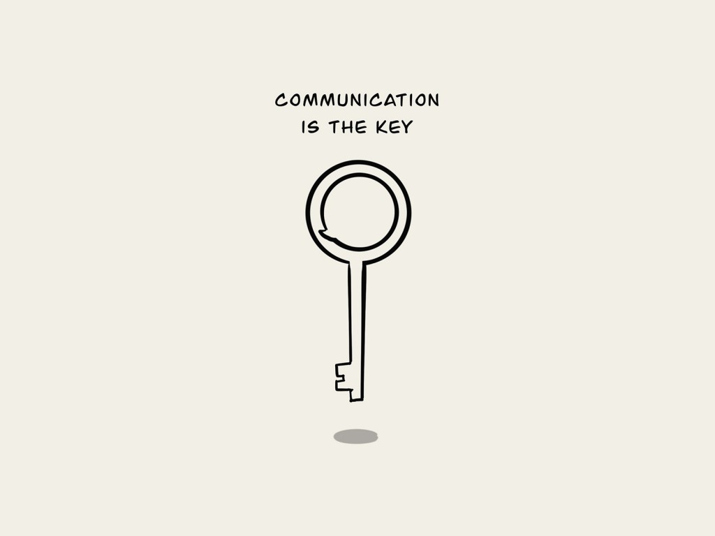 Малюнок ключа з підписом communication is the key