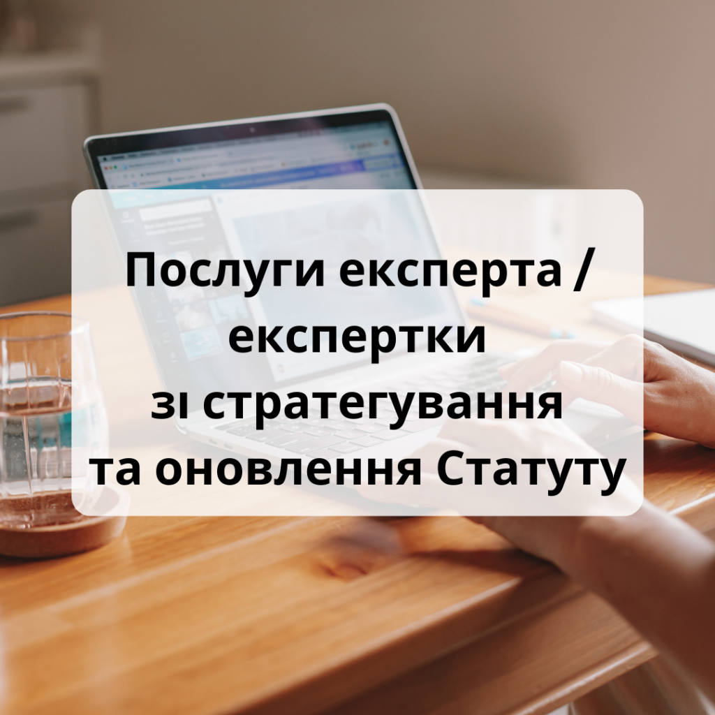 Послуги експертаекспертки зі стратегування та оновлення Статуту
