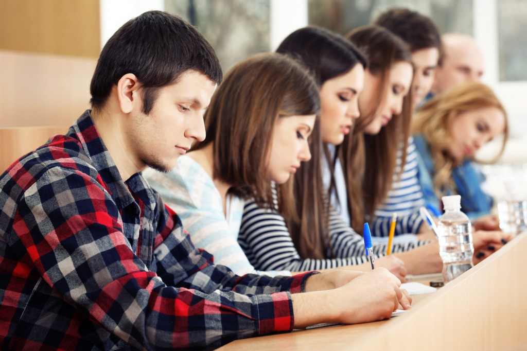 Group of students sitting in classroom